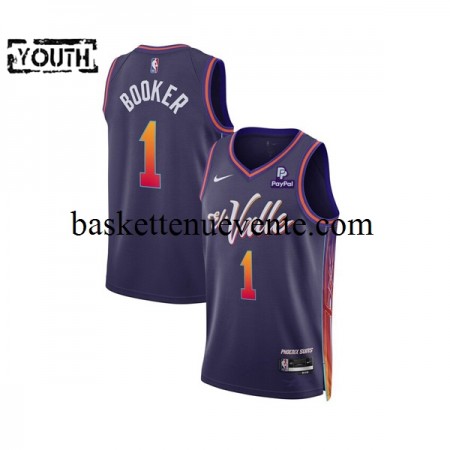 Maillot Basket Phoenix Suns Devin Booker 1 2023-2024 Nike City Edition Violet Swingman - Enfant